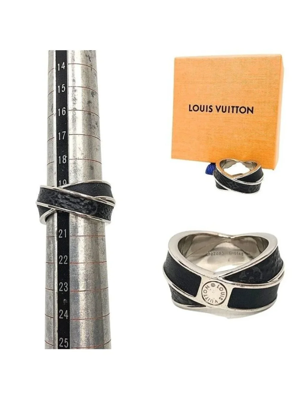 Louis Vuitton Monogram Eclipse Bague Entrelac Ring